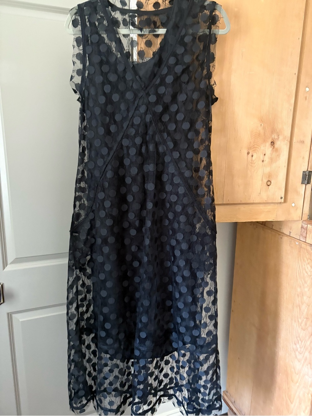 Sleeveless Black Polka Dot Maxi Dress